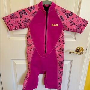 Kids Pink Butterfly Rashguard